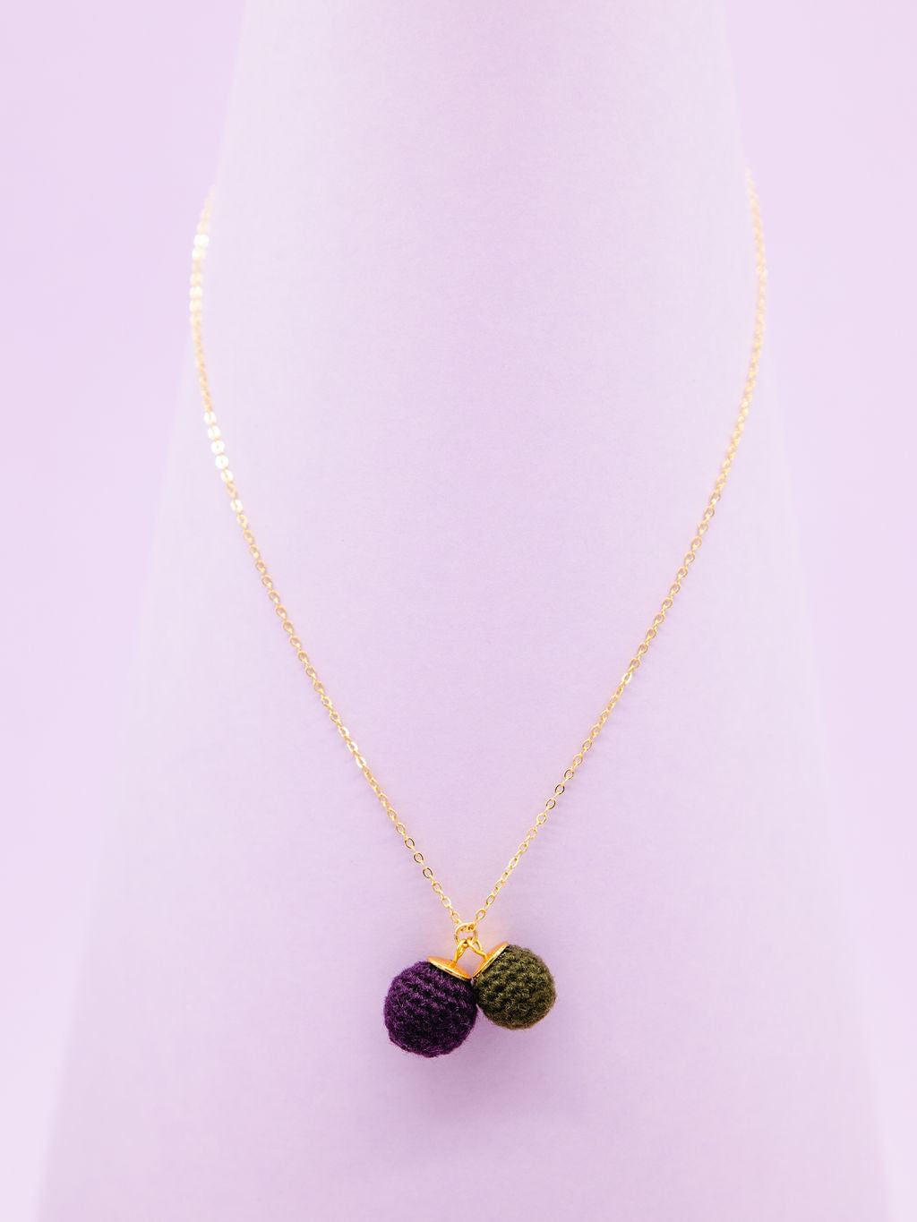 BONBON DOUBLE aubergine - olivgrün