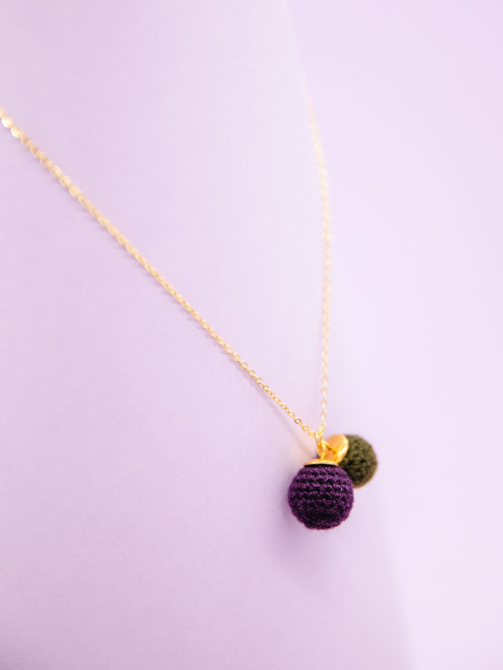 BONBON DOUBLE aubergine - olivgrün